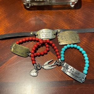 Lot of 4 bracelets and extra charm